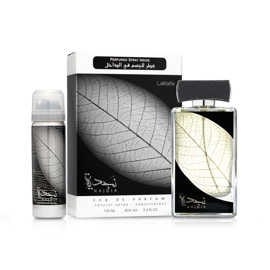 Lattafa Najdia Eau De Parfum 100 mL + Deodorant 50 mL – For Men - Sam's Fragrances