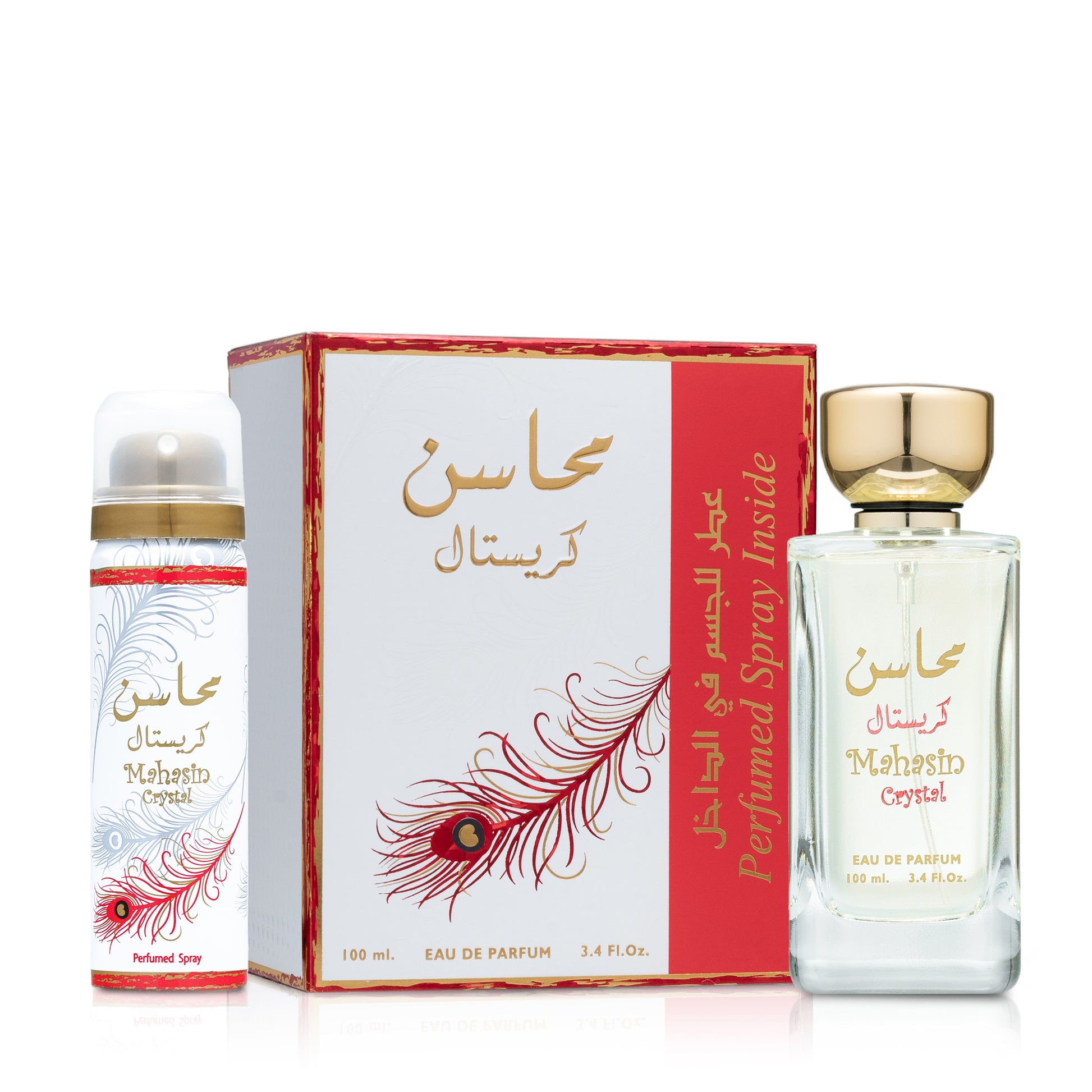 Lattafa Mahasin Crystal Eau de Parfum 100 mL + 50 mL Deodorant Set – For Women - Sam's Fragrances