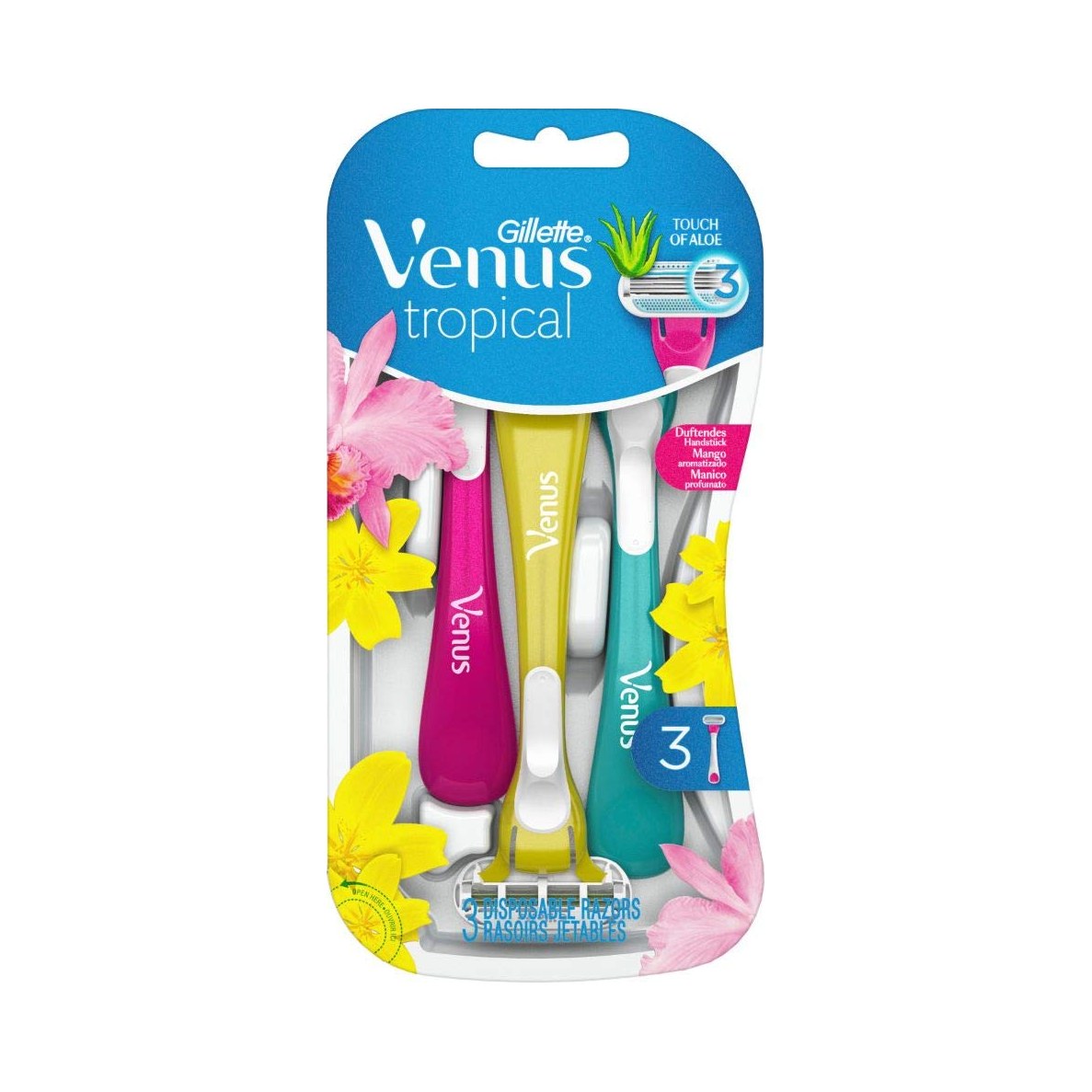 Gillette Venus Tropical Disposable Razors, 3 Pack