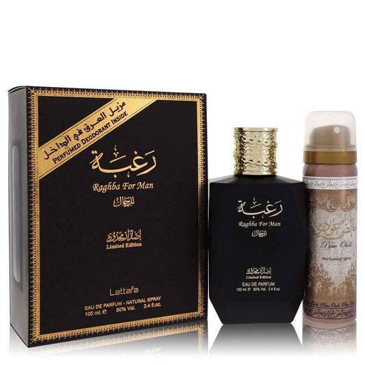 Lattafa Raghba Eau de Parfum 100 mL + 50 mL Deodorant Set – For Men - Sam's Fragrances