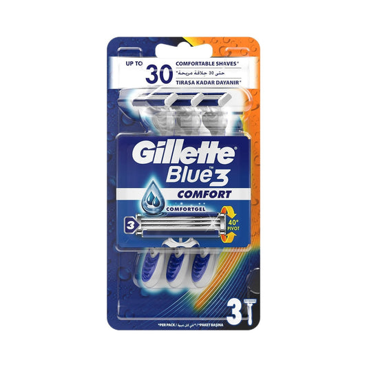 Gillette Blue3 Comfort Disposable Razors, 3 Pack
