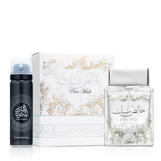Lattafa Pure Musk Eau de Parfum 100 mL + 50 mL Deodorant Set – Unisex - Sam's Fragrances