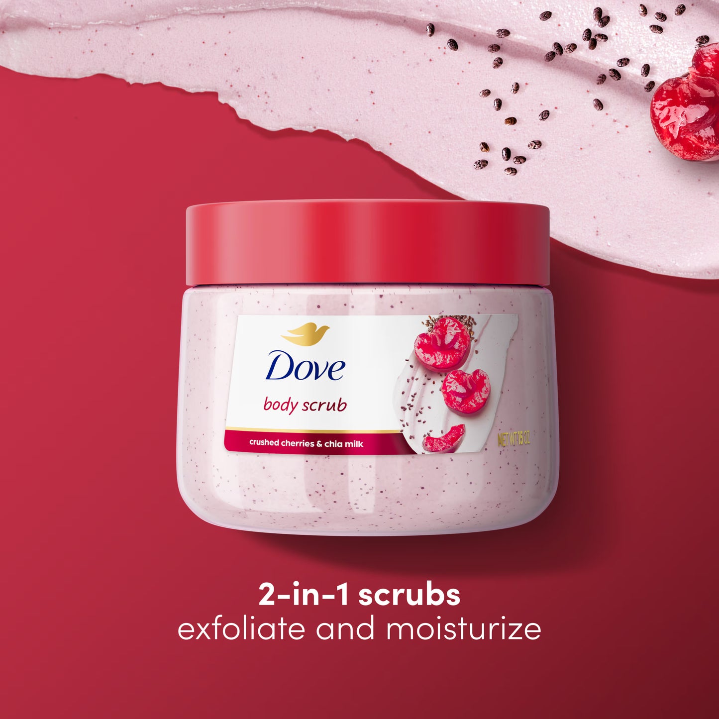 Dove Crushed Cherries & Chia Milk Body Scrub 425 g