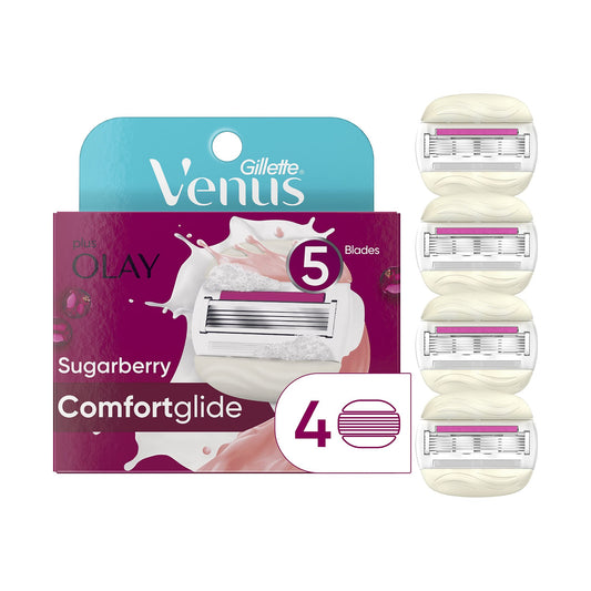 Gillette Venus & Olay ComfortGlide Sugarberry Refill Cartridges, 4 Pack