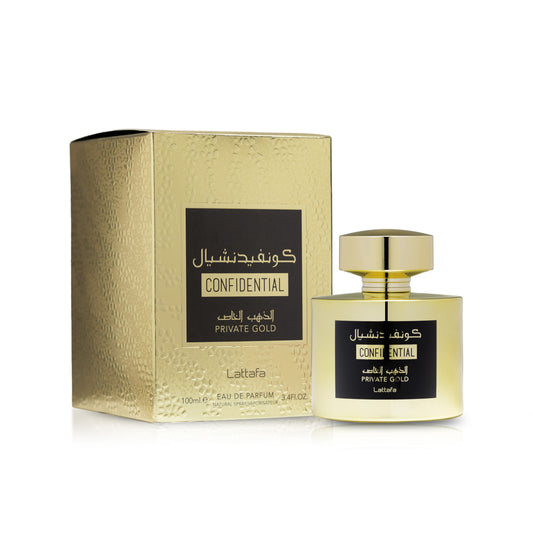 Lattafa Confidential Private Gold Eau De Parfum 100mL - Unisex - Sam's Fragrances