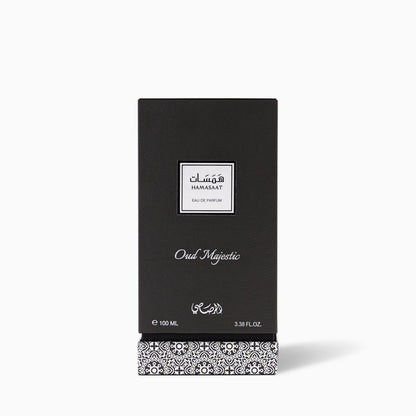 Rasasi Hamasaat Oud Majestic Eau de Parfum 100 mL – Unisex