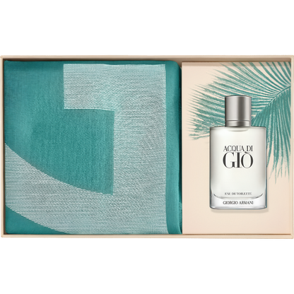 Giorgio Armani Acqua di Giò Eau de Toilette 100 mL + Beach Towel Gift Set – For Him