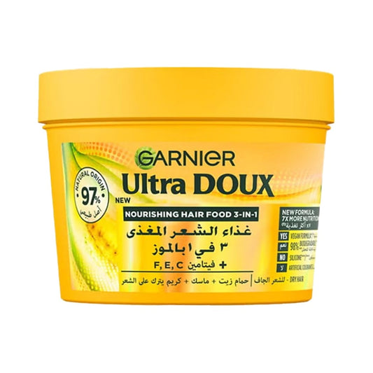 Garnier Ultra Doux Vegan Hair Food Banana And Shea Butter 3-in-1 Treatment Mask For Dry Hair