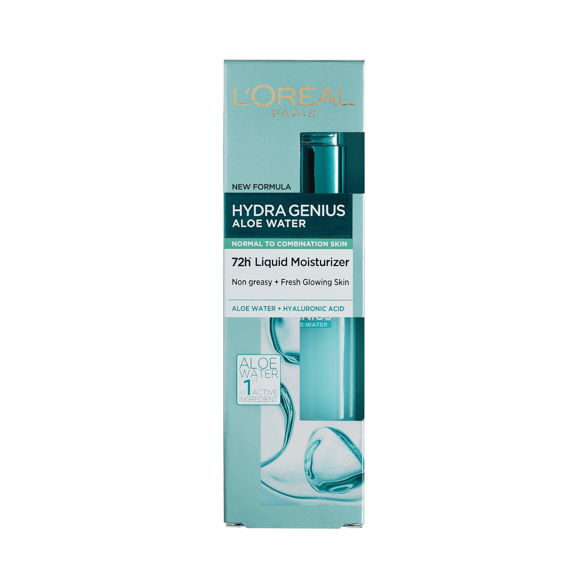 L'Oréal Paris Hydra Genius Aloe Water and Hyaluronic Acid 72H Liquid Moisturizer For Normal to Combination 70ml
