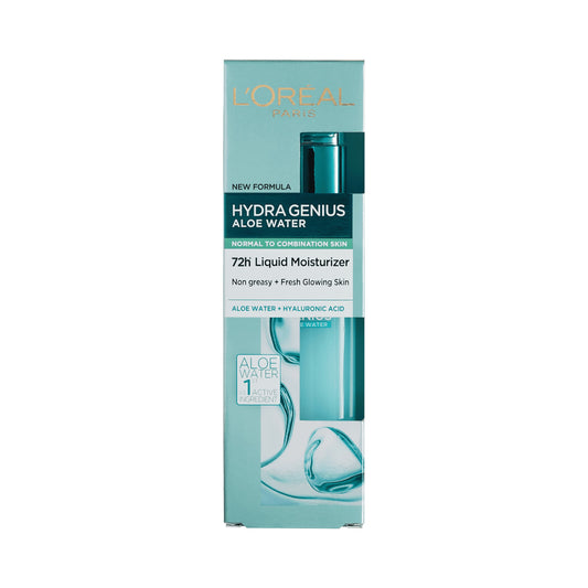 L'Oréal Paris Hydra Genius Aloe Water and Hyaluronic Acid 72H Liquid Moisturizer For Normal to Combination 70ml