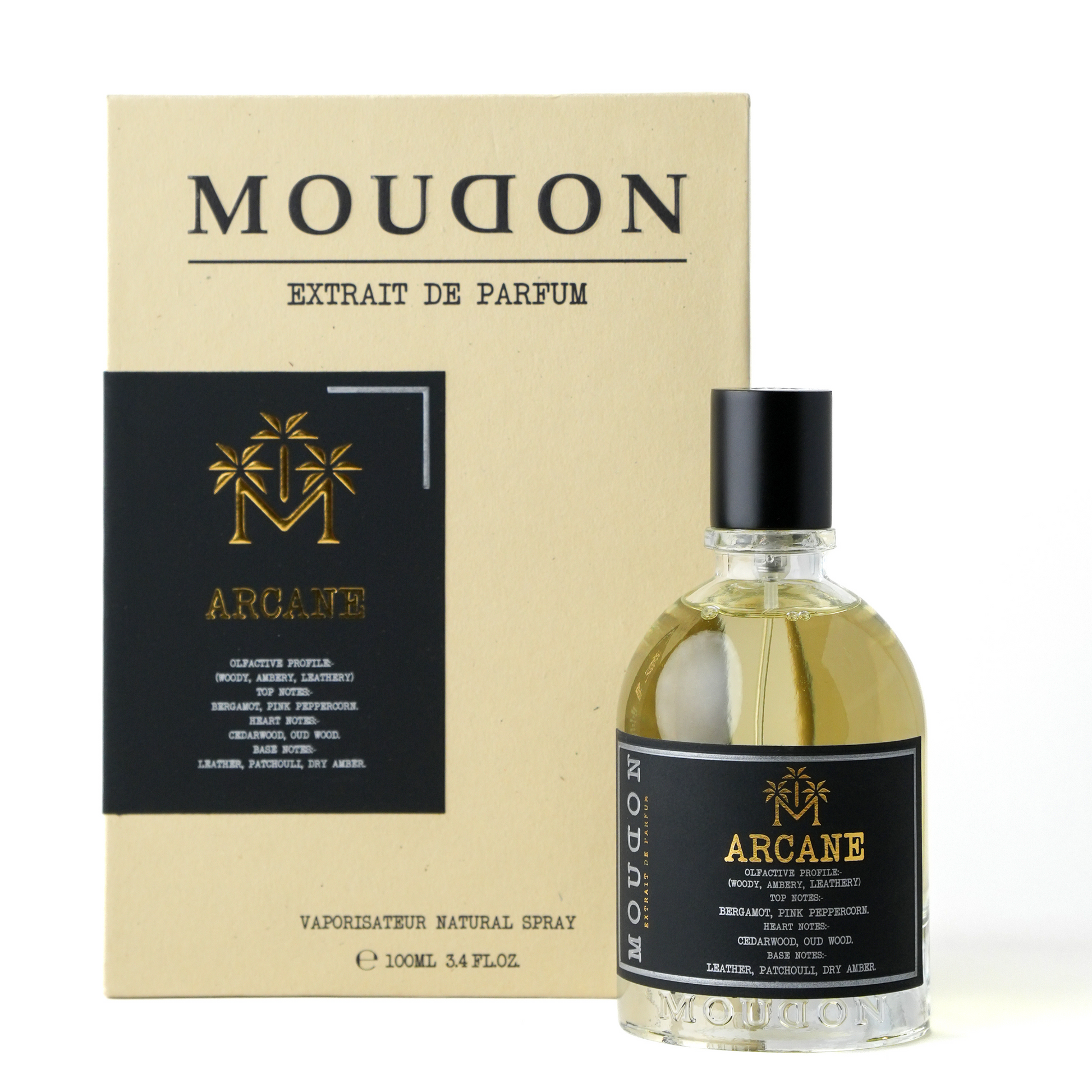 Moudon Arcane Extrait de Parfum 100 mL - bottle and box