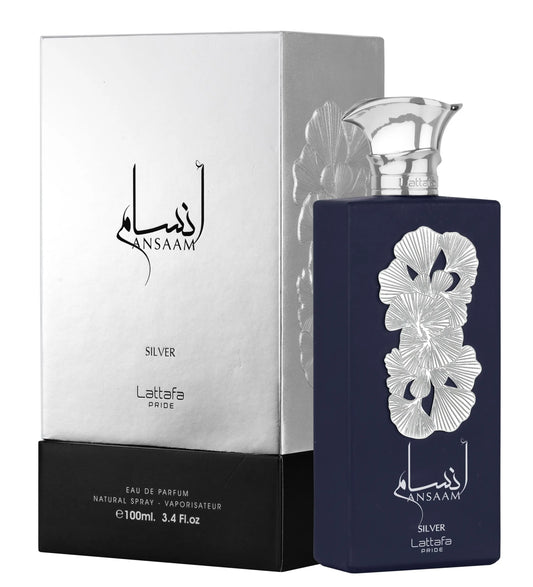 Ansaam Silver by Lattafa Perfumes Eau de Parfum – 100ml – For Men