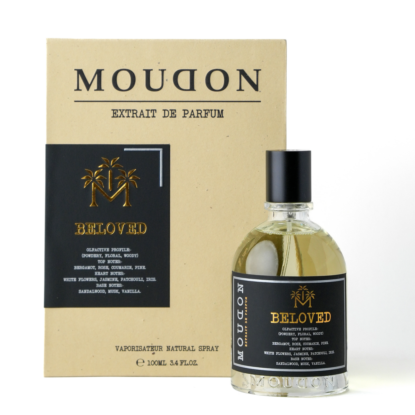 Moudon Beloved Extrait de Parfum 100 mL - bottle and box