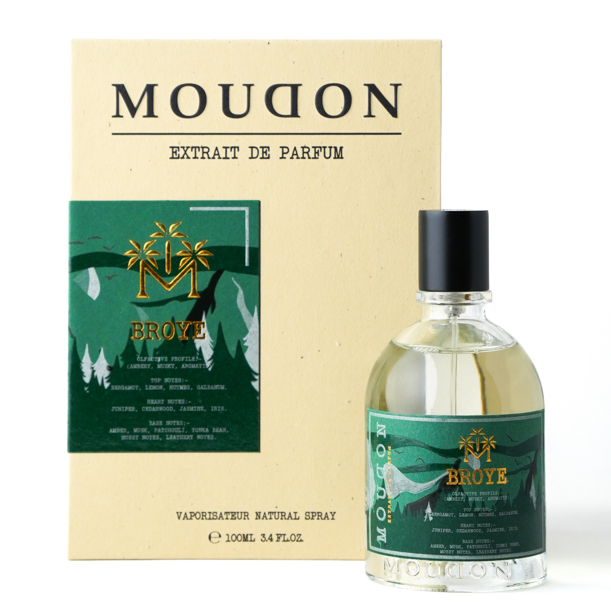 Moudon Broye Extrait de Parfum 100 mL - bottle and box