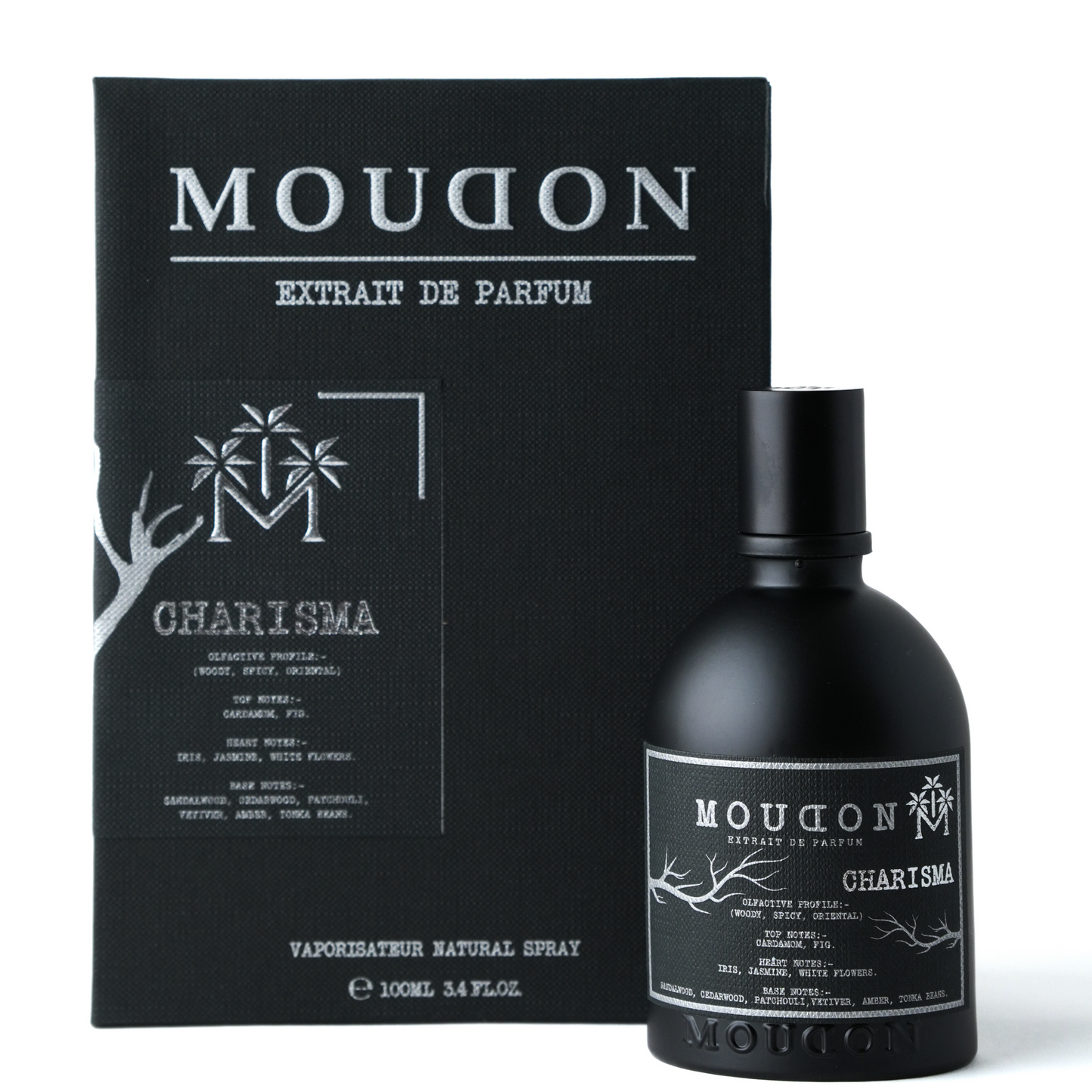 Moudon Charisma Extrait de Parfum 100 mL - bottle and box