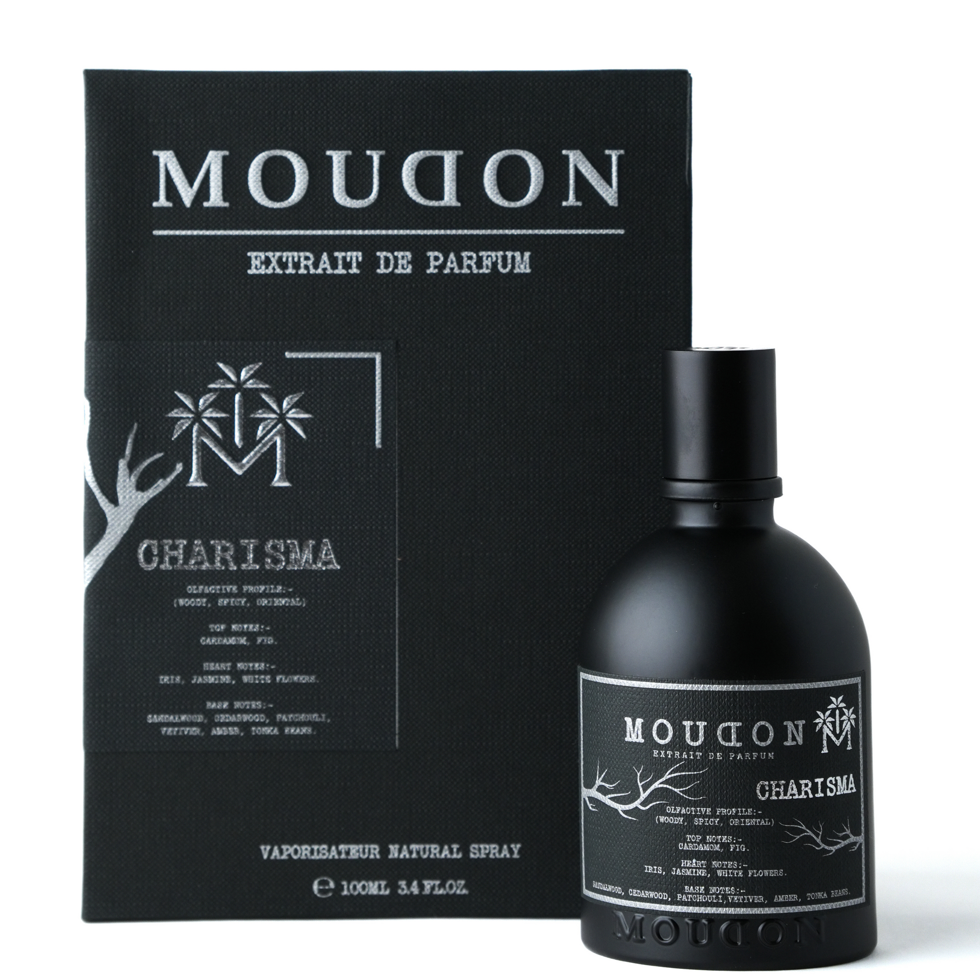 Moudon Charisma Extrait de Parfum 100 mL - bottle and box