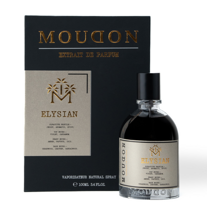 Moudon Elysian Extrait de Parfum 100 mL - bottle and box
