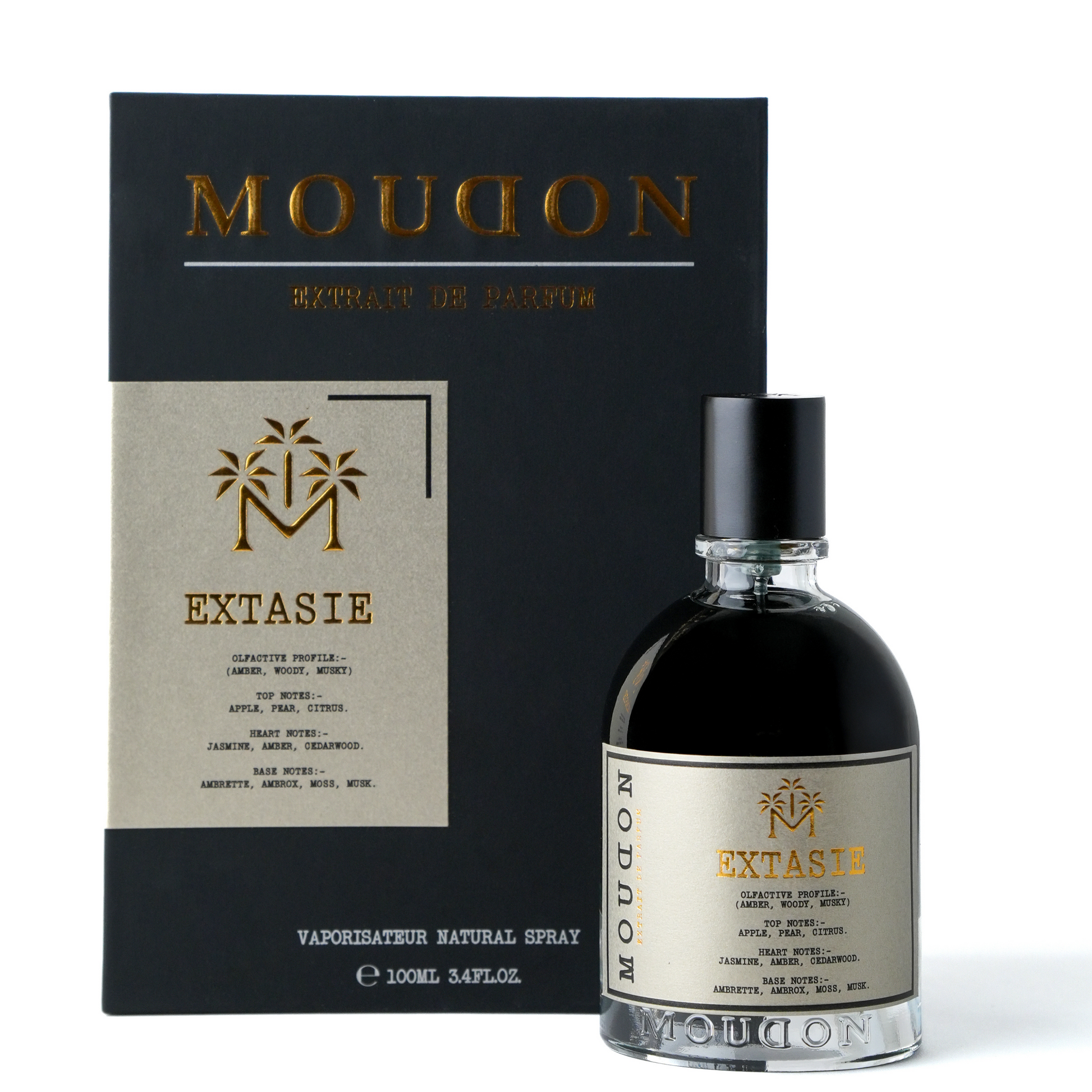 Moudon Extasie Extrait de Parfum 100 mL - bottle and box