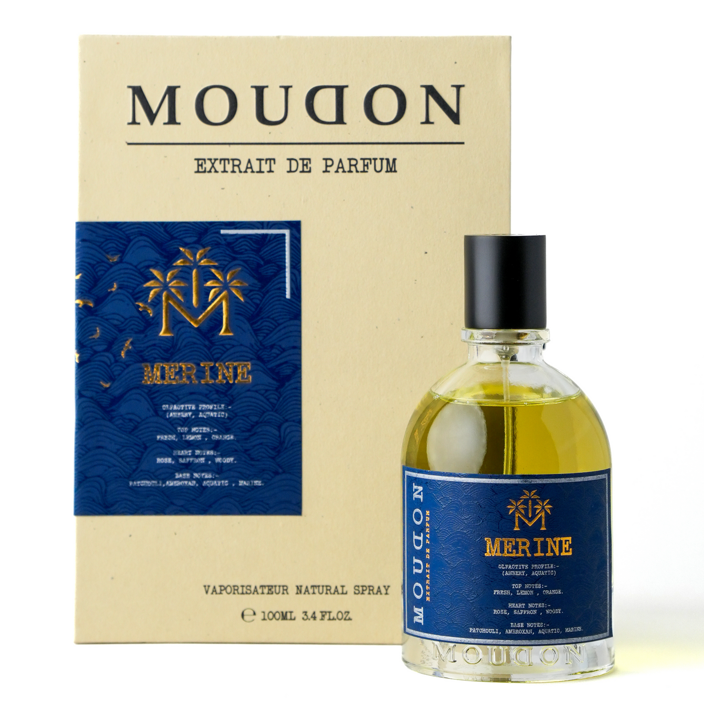 Moudon Merine Extrait de Parfum 100 mL - bottle and box