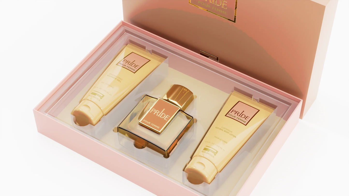 Rue Broca Pride Femme Gift Set (EDP 100 mL + Body Lotion 100 mL + Shower Gel 100 mL) (Women)
