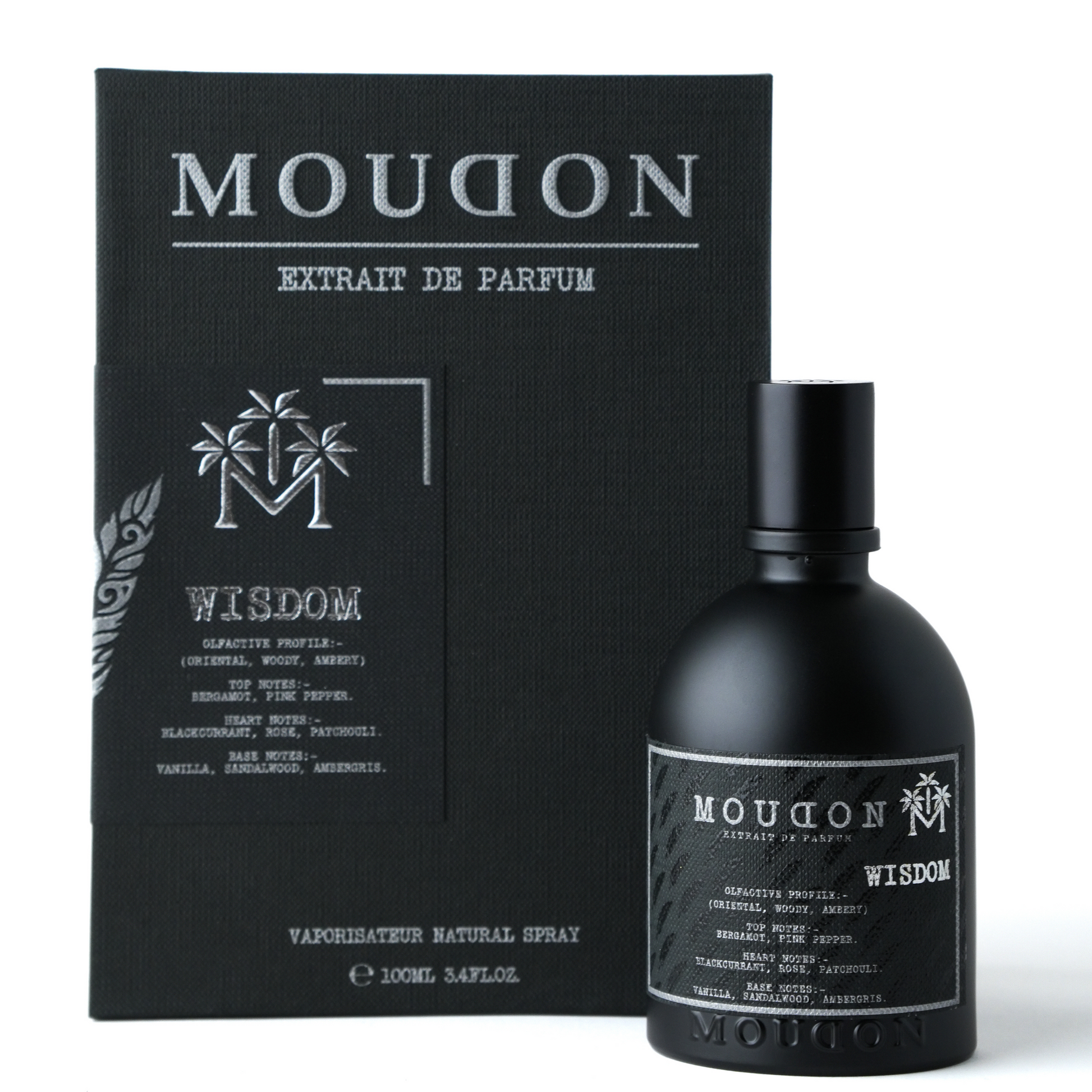 Moudon Wisdom Extrait de Parfum 100 mL - bottle and box