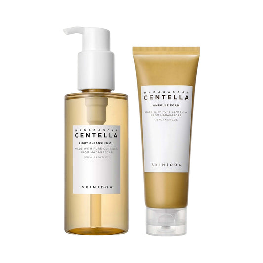SKIN1004 Madagascar Centella Double Cleansing Duo (Light Cleansing Oil 200 mL + Ampoule Foam 125 mL)