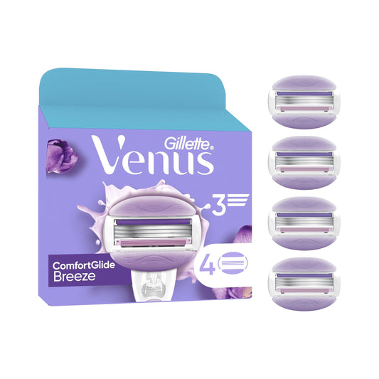 Gillette Venus ComfortGlide Breeze Refill Cartridges, 4 Pack